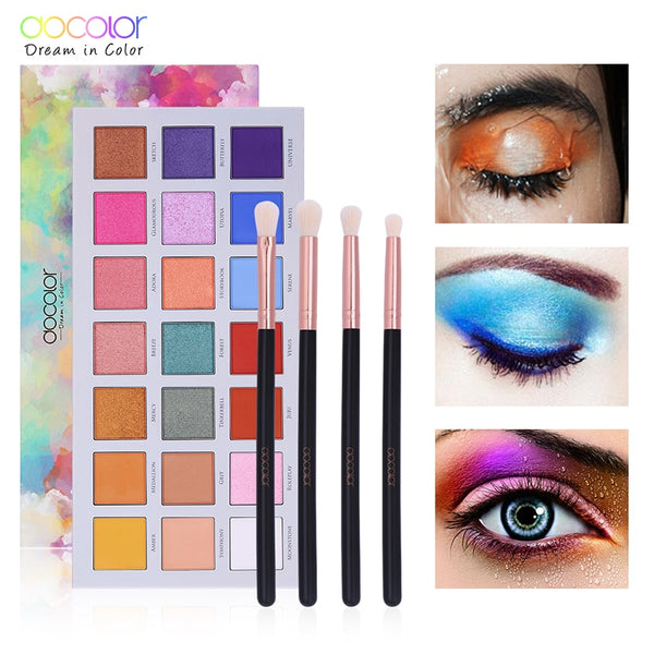 Docolor Eye Makeup Nudes Palette 21 Color Matte Eyeshadow Palette Glitter powder Eye Shadows with 4PCS Eye Shadow Make up Brush
