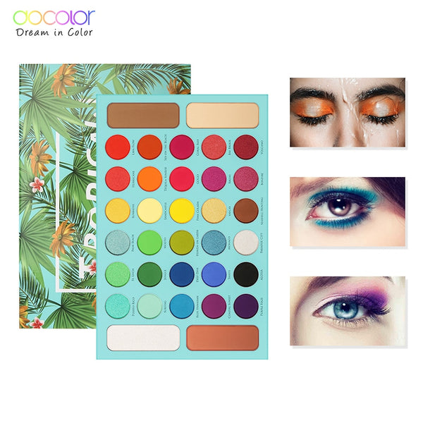 Docolor Professional Eyeshadow Palette 34 Color Charming Eye shadow Palette Waterproof Shimmer Glitter Nude Make Up Palette Kit