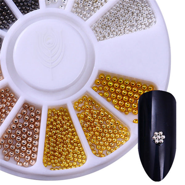 Double-sided 3D Nail Rhinestone Gold Clear Manicure Flatback Marquise Heart Water Drop Nail Art Decoration in Wheel