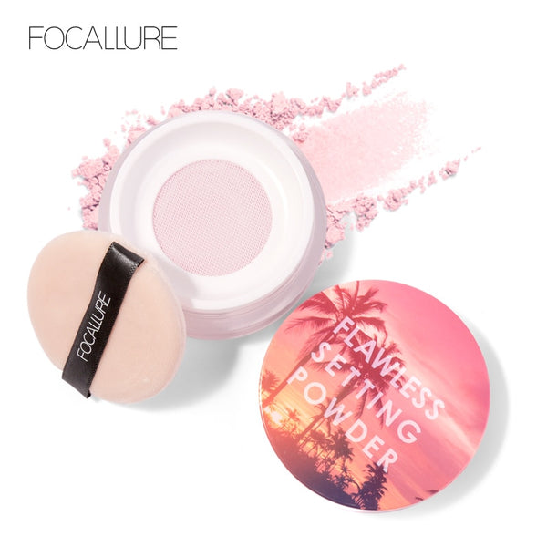 FOCALLURE 2019 Brighten Natural Setting Powder Light Fine Powder Not Clog Pores Silky Soft Smooth Velvet Face Make up