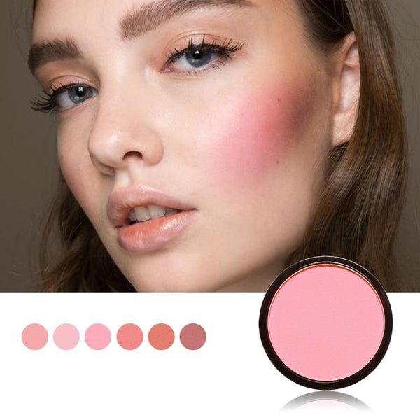 FOCALLURE 6 Colors Blush Makeup Cosmetic Natural Pressed Blusher Powder Palette Charming Cheek Color Make Up Face Blush