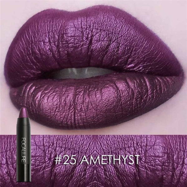 New 8 Metallic Lip Colors Sexy Party Lip Color Lip Stick Matte Lip Gloss Long-lasting Lipsticker