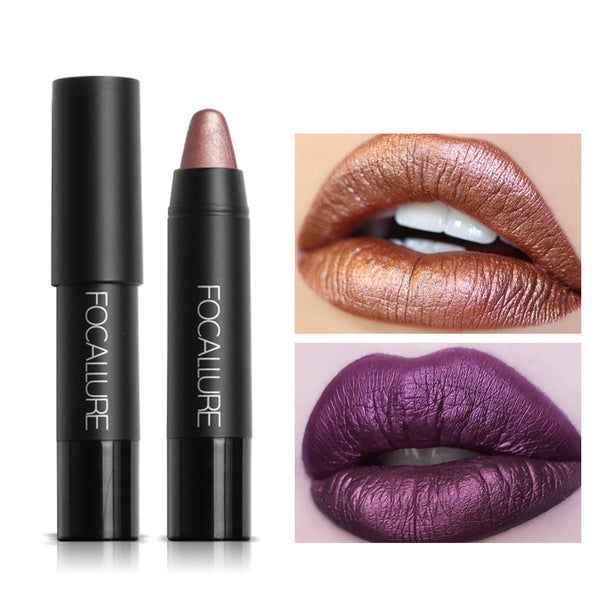 New 8 Metallic Lip Colors Sexy Party Lip Color Lip Stick Matte Lip Gloss Long-lasting Lipsticker
