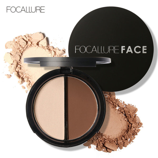 FOCALLURE Shimmer Bronzer and Highlighters Powder Makeup Concealer Highlighter for Face Stick Palette Makeup Contour