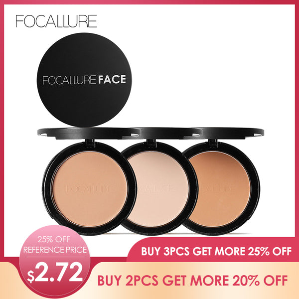 Face pressed powder oil control natural foundation powder 3 colors Smooth finish concealer setting powder
