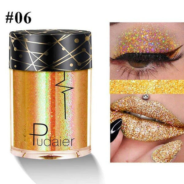 Fard à paupières paillettes Pudaier diamant pressé doré brillant miroitant mat pigment ombre à paupières beauté cosmétique maquillage des yeux #280371