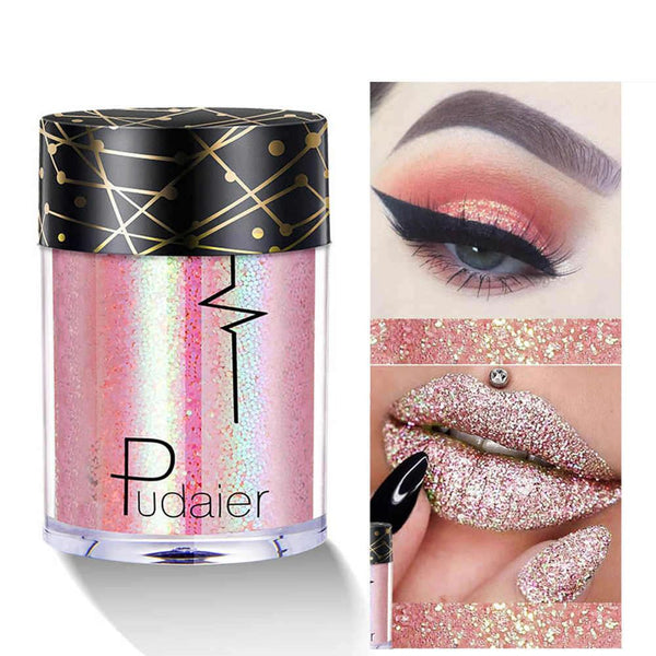 Fard à paupières paillettes Pudaier diamant pressé doré brillant miroitant mat pigment ombre à paupières beauté cosmétique maquillage des yeux #280371