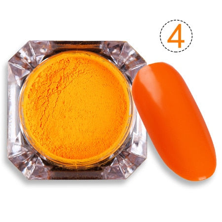 Fluorescent Nail Pigment Neon Phosphor Powder 2g Summer Glitter Powder Dust Manicure Nail Art Decorations