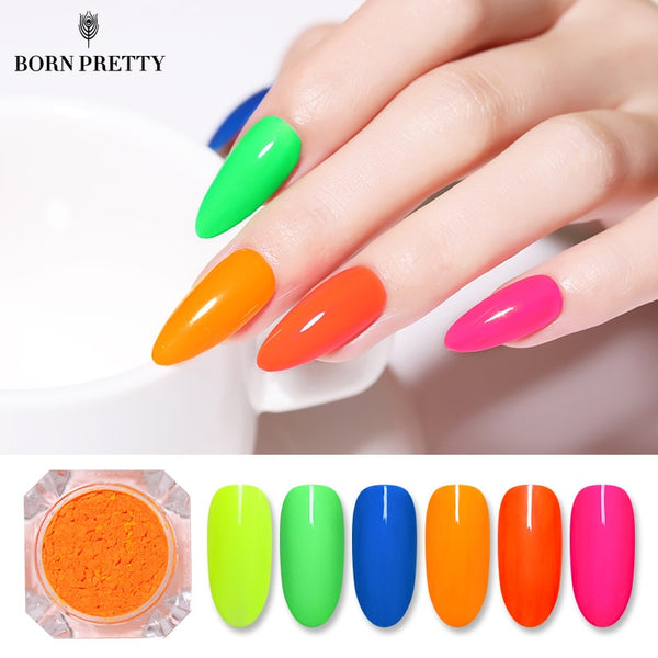 Fluorescent Nail Pigment Neon Phosphor Powder 2g Summer Glitter Powder Dust Manicure Nail Art Decorations