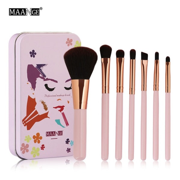 HOT 7Pc/set Mini Makeup brush Set Eye Lip Face Powder Portable Travel Beauty Make Up