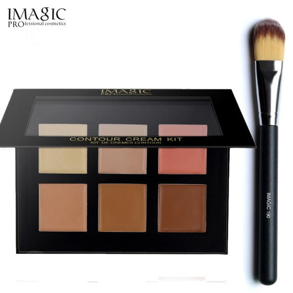 IMAGIC 6 Colors Contour Palette Concealer Makeup Party Contour Palette With Make-up Brushes Maquiagem Face Cream Palette