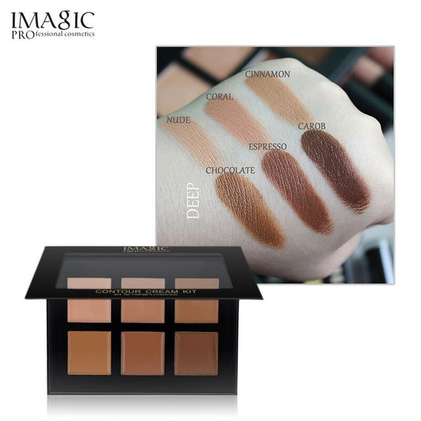 IMAGIC Concealer Cream Contour Palette Kit Pro Makeup Palatte 6 Colors Concealer Face Primer Net 30g 1pcs