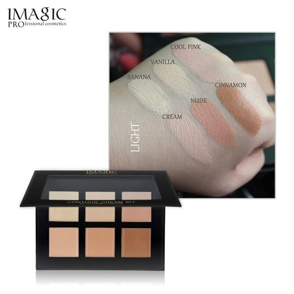 IMAGIC Concealer Cream Palette Contour Kit Pro Makeup Palatte 6 Colors Concealer Face Primer Palette Face Makeup