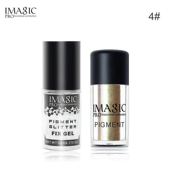 IMAGIC Glitter Eyeshadow Palette Fashion Shining Metals Powder Shimmer Eye Shadow Pigments Makeup Easy to Wear