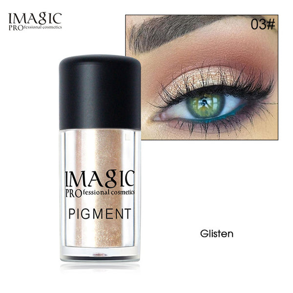 IMAGIC Glitter Eyeshadow Palette Fashion Shining Metals Powder Shimmer Eye Shadow Pigments Makeup Easy to Wear