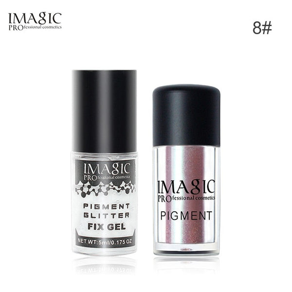 IMAGIC Glitter Eyeshadow Palette Fashion Shining Metals Powder Shimmer Eye Shadow Pigments Makeup Easy to Wear