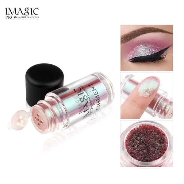 IMAGIC Glitter Eyeshadow Palette Fashion Shining Metals Powder Shimmer Eye Shadow Pigments Makeup Easy to Wear
