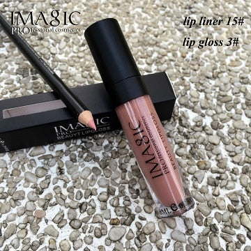 NEW Lip Gloss+Lipliner Pencil Moisturizer Long Lasting Waterproof