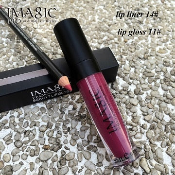 NEW Lip Gloss+Lipliner Pencil Moisturizer Long Lasting Waterproof