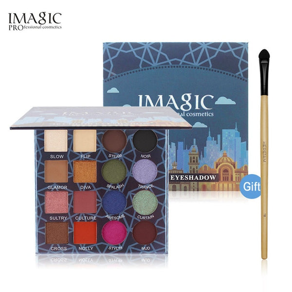 IMAGIC New Shimmer Eyeshadow 16 Colors Palette Matte Eyeshadow Glitter Palette Make Up Set Beauty