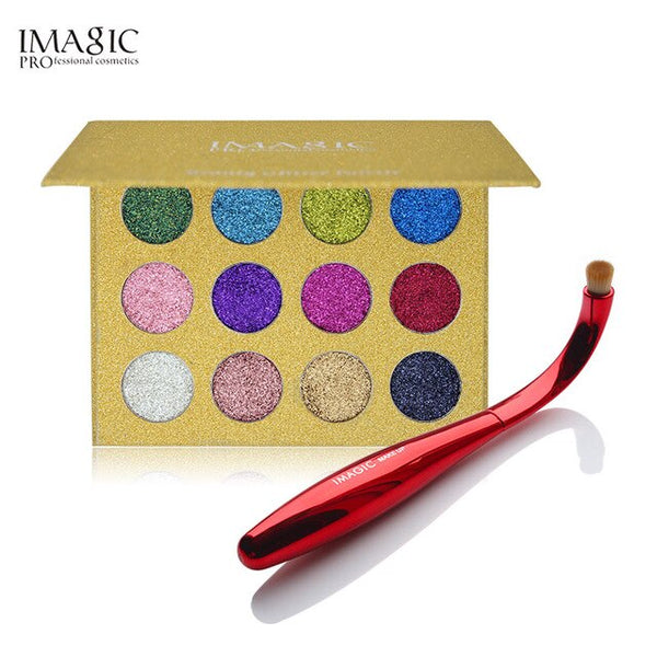IMAGIC Pearlescent New Eyeshadow Palette Matte Pigment Eye Shadow Loose Powder Luxury Quality Shiny 12 Color