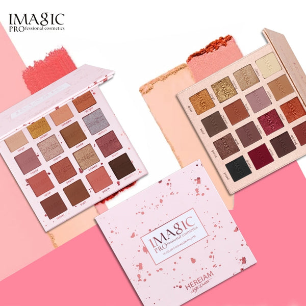 IMAGIC Professional 16 Color Eyeshadow Matte Shimmer Glitter Easy To Wear Eye Shadow Palette Long-lasting Eye Shadow