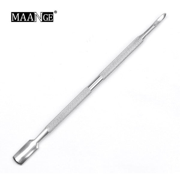 MAANGE 1/4 pièces Pro Nail Art acier inoxydable exfoliant Double tête peau cuticule poussoir extracteur enlèvement visage soins de la peau outils