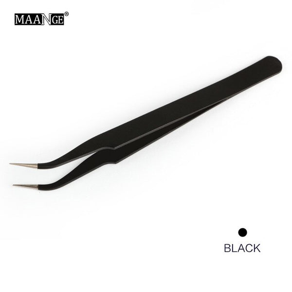 MAANGE 1 pièces Nail Art Gel acrylique outil de cueillette strass gemme décor noir pince à cils antistatique bricolage pince à main pince à épiler