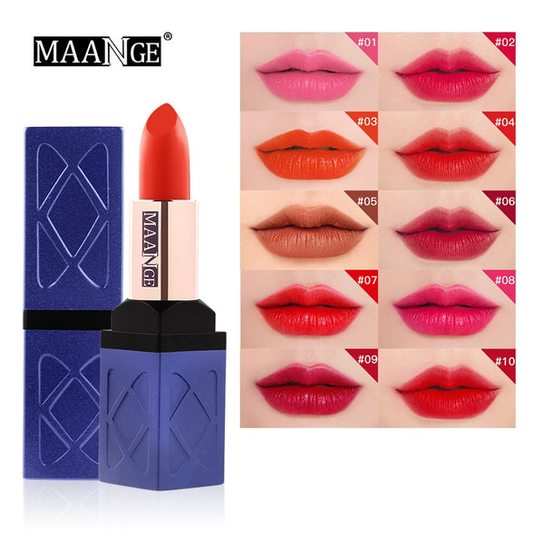 NEW 10 Colors Velvet Moisturizer Luxury Silky Matte Lipstick Makeup