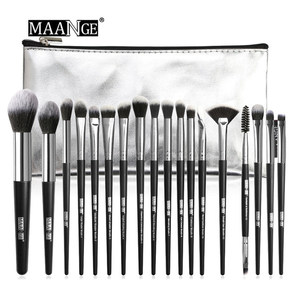 MAANGE 12/18Pcs Makeup Brushes Set Multifunctional Brush set Powder Eyeshadow Make Up Brush With PU Leather Case Beauty Tool Kit