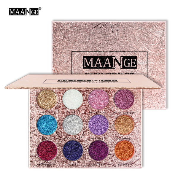 NEW 12 Colors Glitter Eyeshadow Diamond Pressed Golden Shiny Shimmer Matte Eye Shadow Makeup