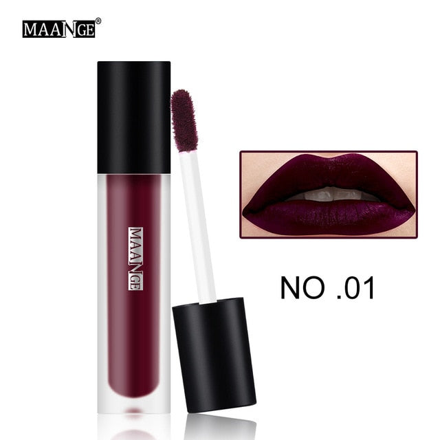 12 colors Lipgloss Waterproof Matte Lipstick Red Makeup Lips Nude Sexy Lip Gloss Longlasting Makeup Beauty Cosmetic Tools