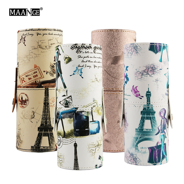 1Pcs Make Up Brushes Case Makeup Brush Holder Empty Round Pen Portable