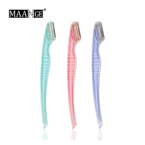 PRO 3pcs/pack Colorful Eyebrow Trimmer Makeup Knife Eyebrow Blades Face Hair Removal Safe Scraper Shaver Makeup Beauty Tools