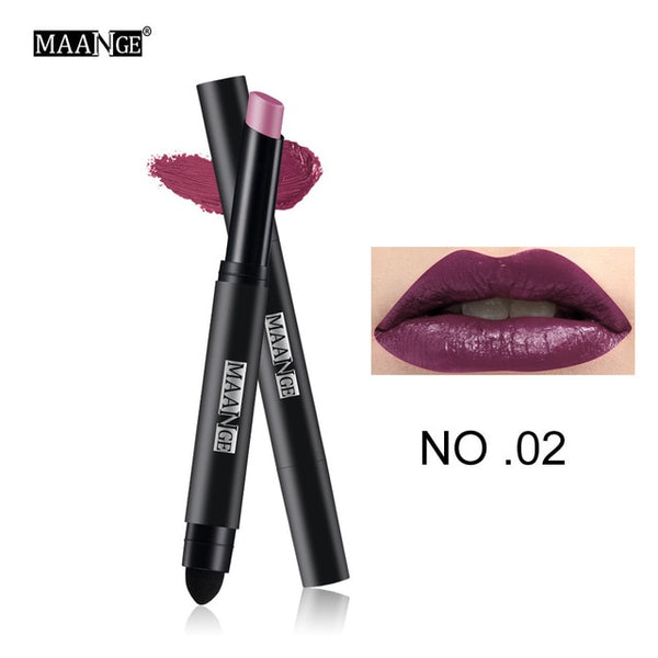Matte Lipstick Pen Nude Waterproof Lip Stick Makeup Double-end Moisturizer Lipstick Gloss Silky Red Sexy Beauty Cosmetic