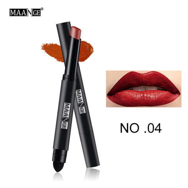 Matte Lipstick Pen Nude Waterproof Lip Stick Makeup Double-end Moisturizer Lipstick Gloss Silky Red Sexy Beauty Cosmetic