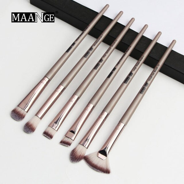 HOT Pro 6/12pcs Eye Makeup Brushes Set With Cosmestic Bag Rose Gold Make Up