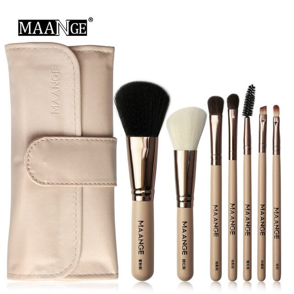 Hot Professional 7pcs Kit Makeup Set Brushes Portable Eyebrow Powder Beauty Make Up