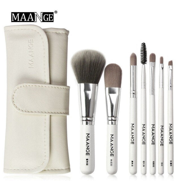 Hot Professional 7pcs Kit Makeup Set Brushes Portable Eyebrow Powder Beauty Make Up