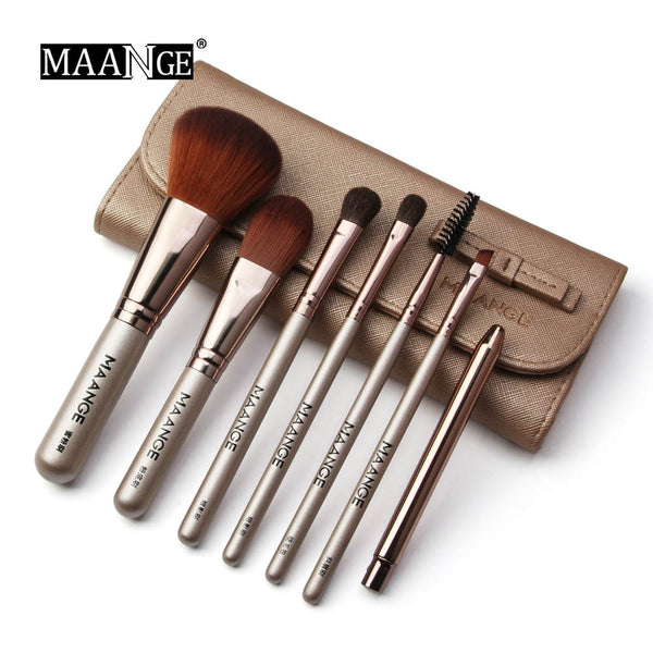 Hot Professional 7pcs Kit Makeup Set Brushes Portable Eyebrow Powder Beauty Make Up