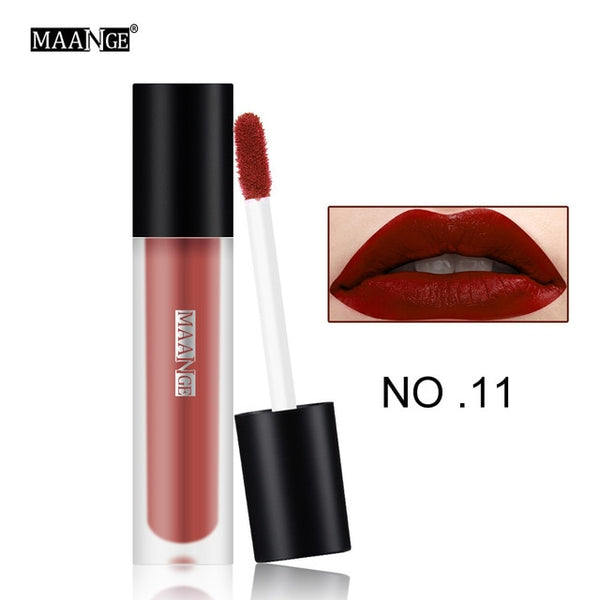 pro Lip Gloss Lipstick 12 Sexy Colors Waterproof Smooth Easy To Wear Longlasting Moist Matte Lip Paint sticker Makeup