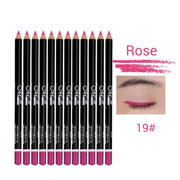 HIGH QUALITY 12 Colors Eye Make Up Eyeliner Pencil Waterproof Eyebrow Beauty Pen Eye Liner Lip Eyes Makeup