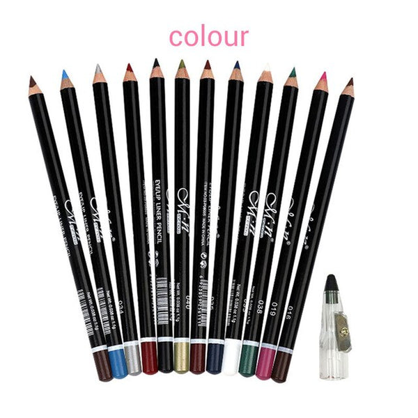 HOT 12 Colors Eye Makeup set Eyeliner Pencil Waterproof Beauty