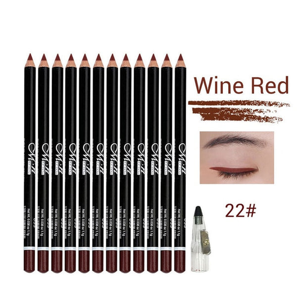 HOT 12 Colors Eye Makeup set Eyeliner Pencil Waterproof Beauty