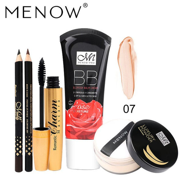 Make up set Golden tubes thick mascara Set With Gift Two Pencil Banana Oil Loose Powder Rose BB