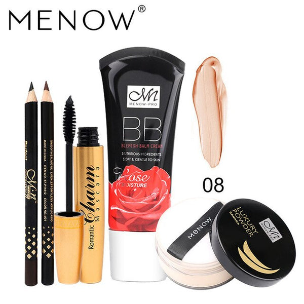 Make up set Golden tubes thick mascara Set With Gift Two Pencil Banana Oil Loose Powder Rose BB