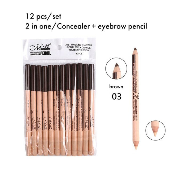 Makeup set 12pcs/set Eye shadow Eyeliner Eyebrow pencil 12 Colors Eye Cosmetic