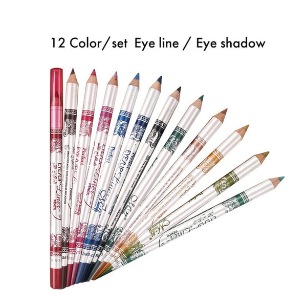 Makeup set 12pcs/set Eye shadow Eyeliner Eyebrow pencil 12 Colors Eye Cosmetic