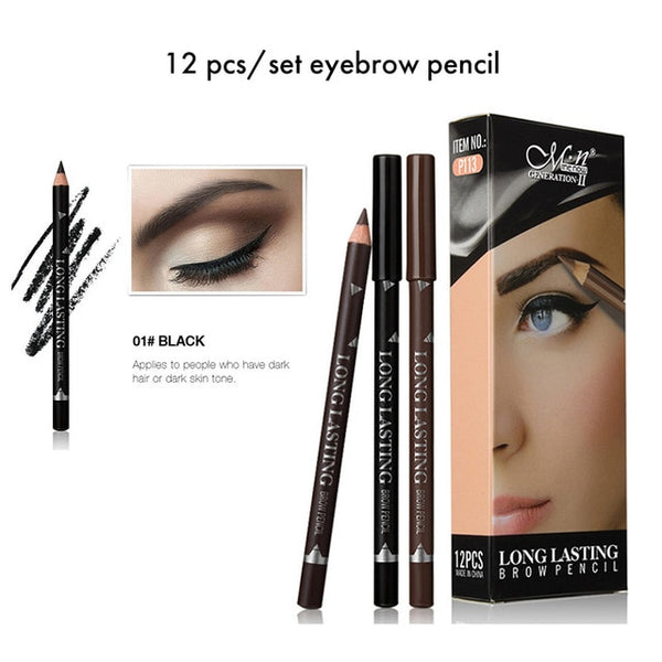 Makeup set 12pcs/set Eye shadow Eyeliner Eyebrow pencil 12 Colors Eye Cosmetic