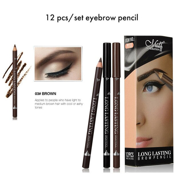 Makeup set 12pcs/set Eye shadow Eyeliner Eyebrow pencil 12 Colors Eye Cosmetic
